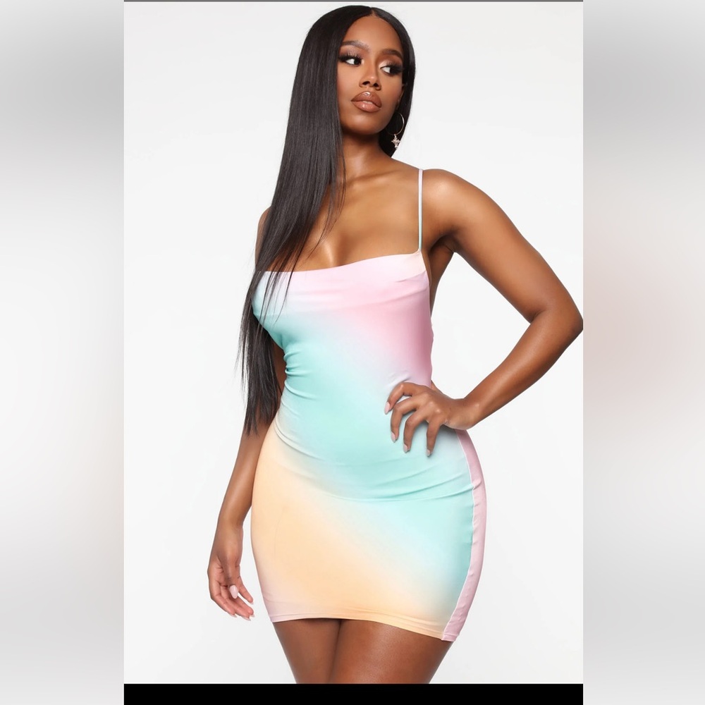 Fashion Nova Soothing Sights Tie Dye Mini Dress - Mint/combo XL